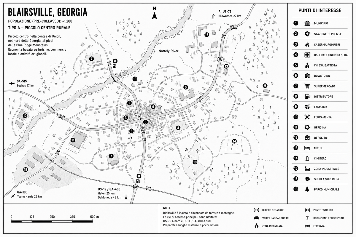 Mappa di Blairsville fatta con AI